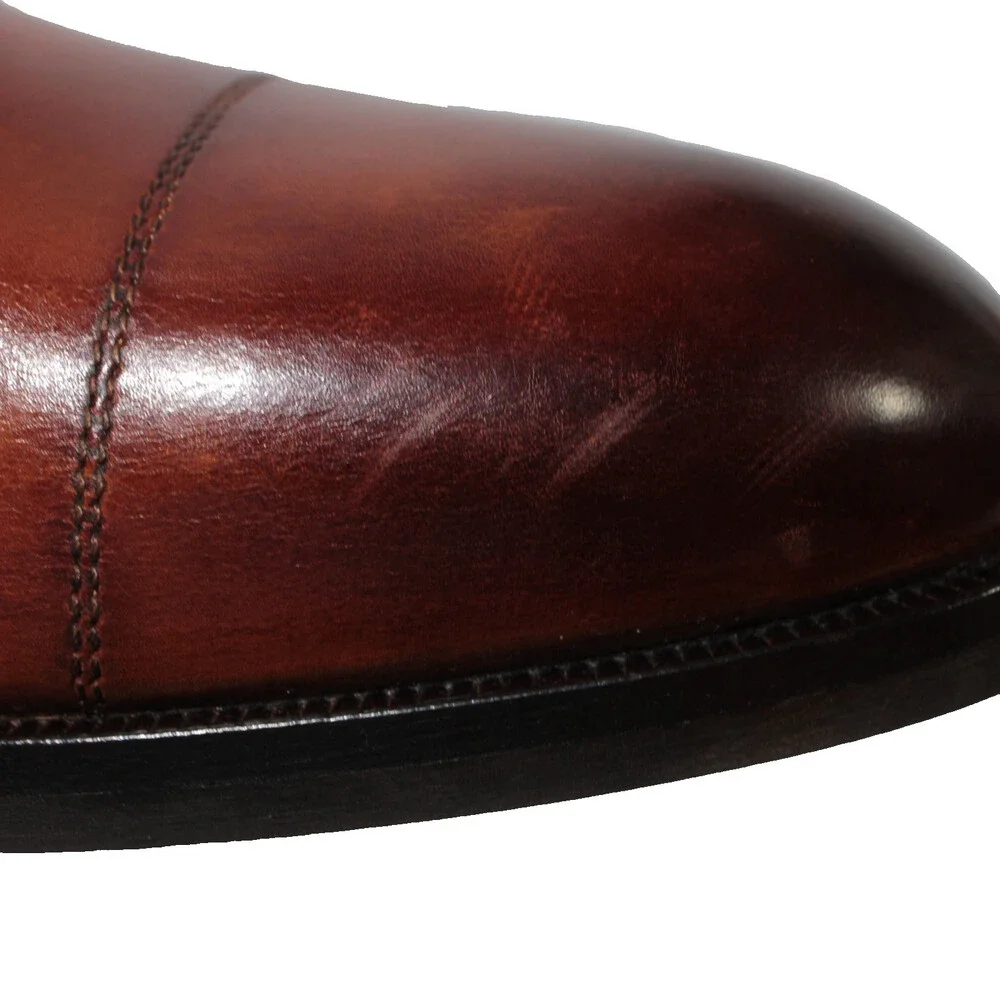 Di Bianco NWD Lace Up Derby Dress Shoes Size 42.5 (US 9.5) in Brown Leather